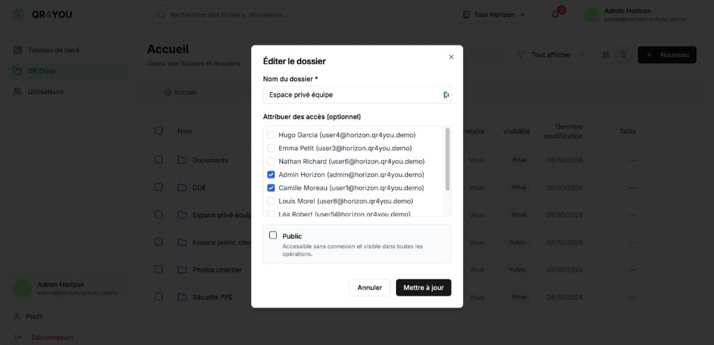Sécurisez — écran desktop